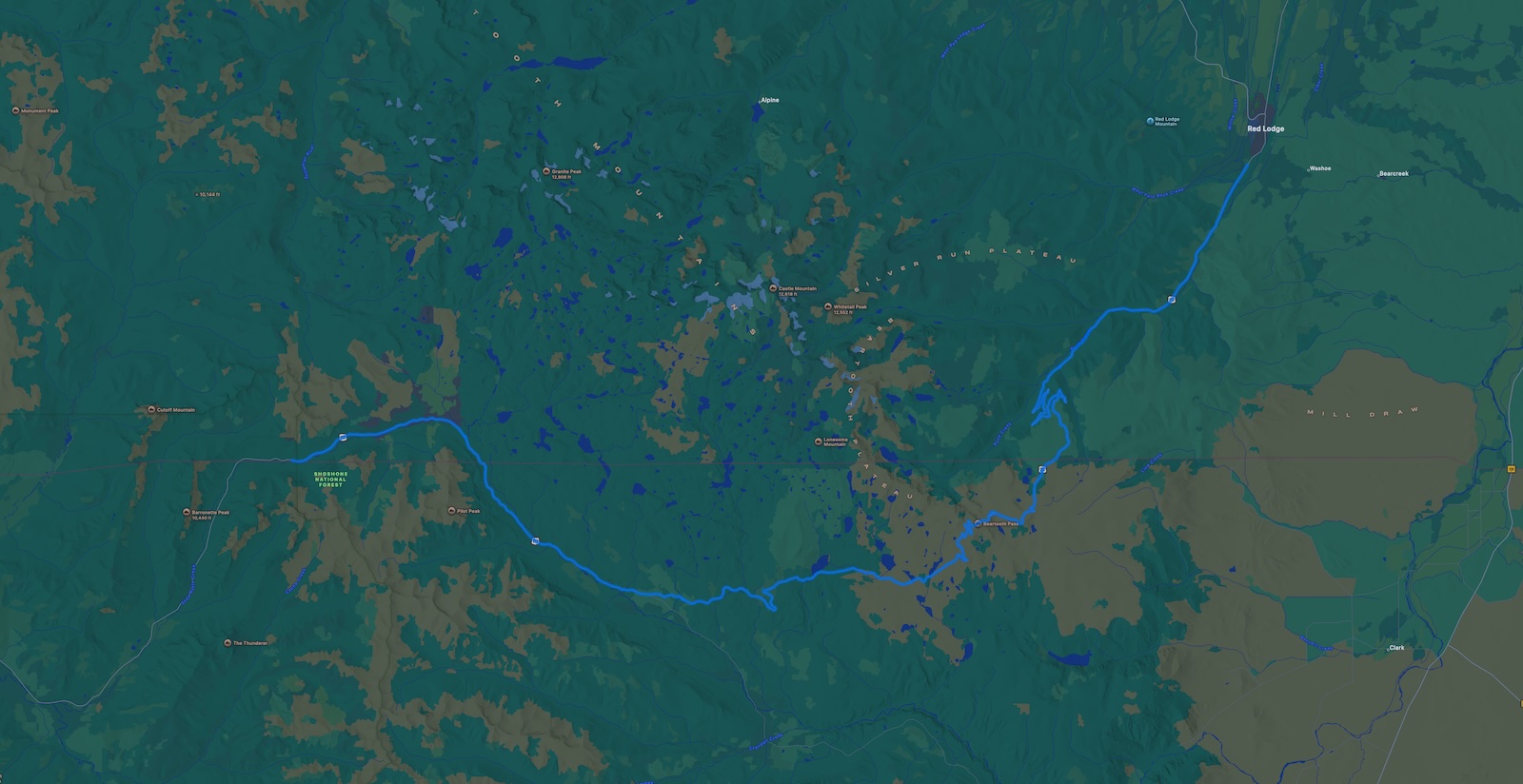 Beartooth Highway Route