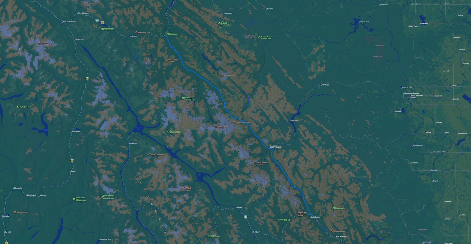 Icefields Parkway Route